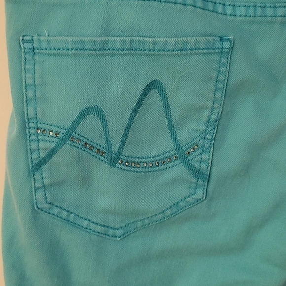 NY&C Turquoise Lowrise Denim Trousers 34 x 32 Size 12 - Picture 4 of 8
